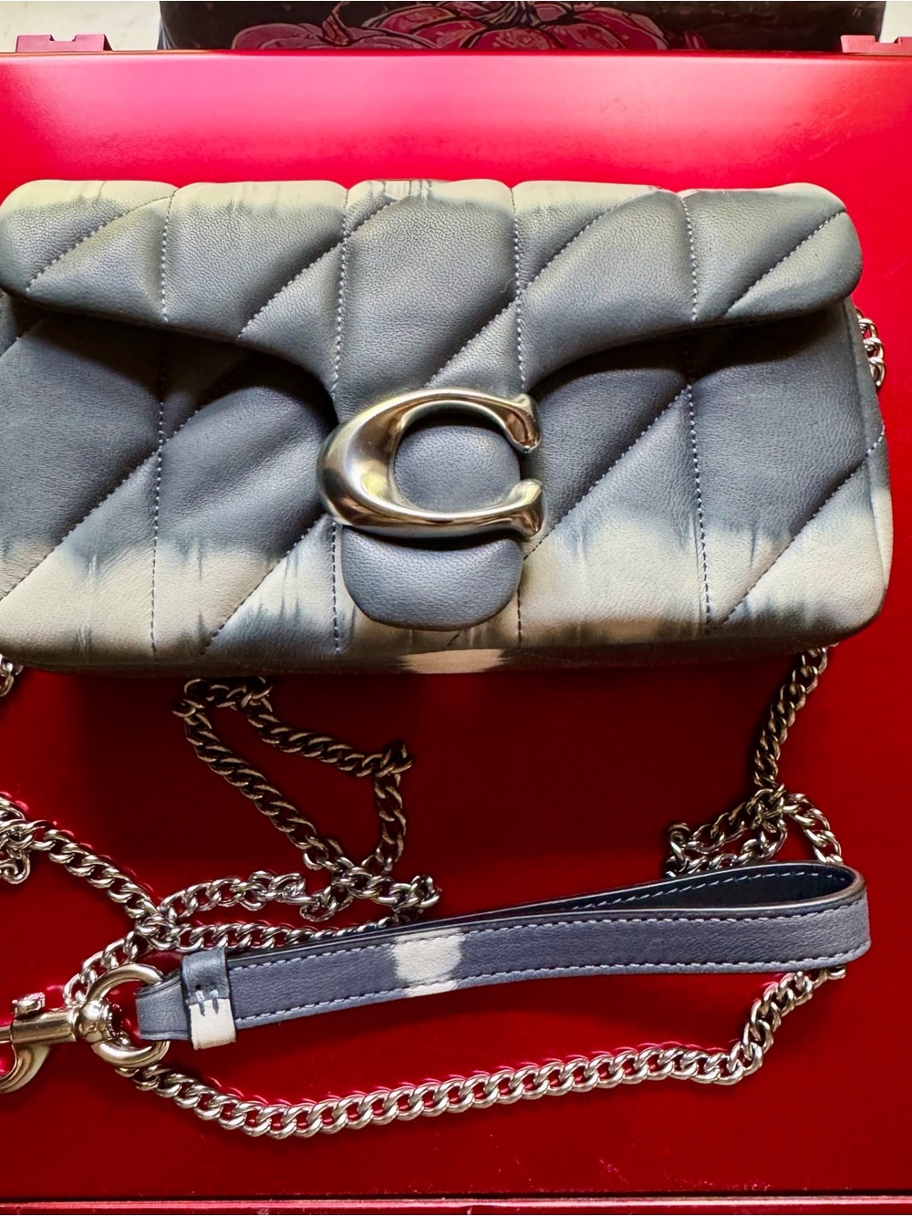 Coach Tabby Wristlet Midnight Navy Tie Dye Leather